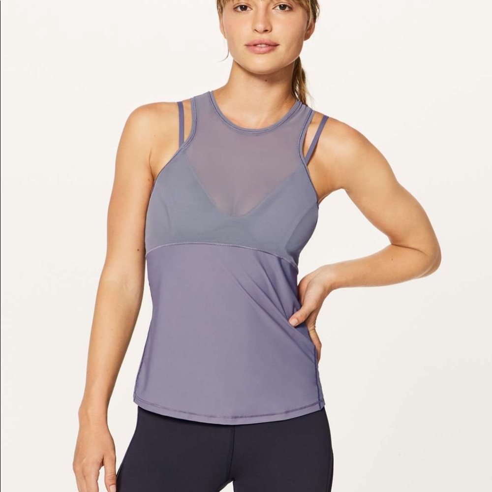 Lululemon fresh in mesh tank with bra